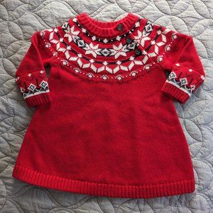 Hanna Andersson Snö Happy Sweater Dress 6-12 months